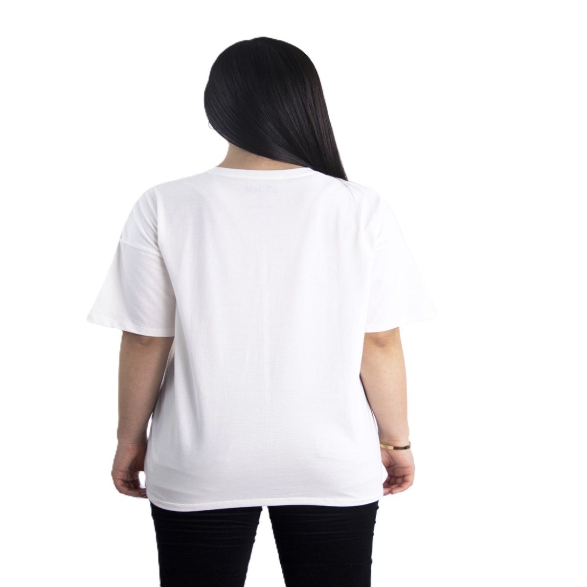 DISNEY CLASICOS - Polo Oversize Mujer Stitch Marfil Algodón Manga Corta