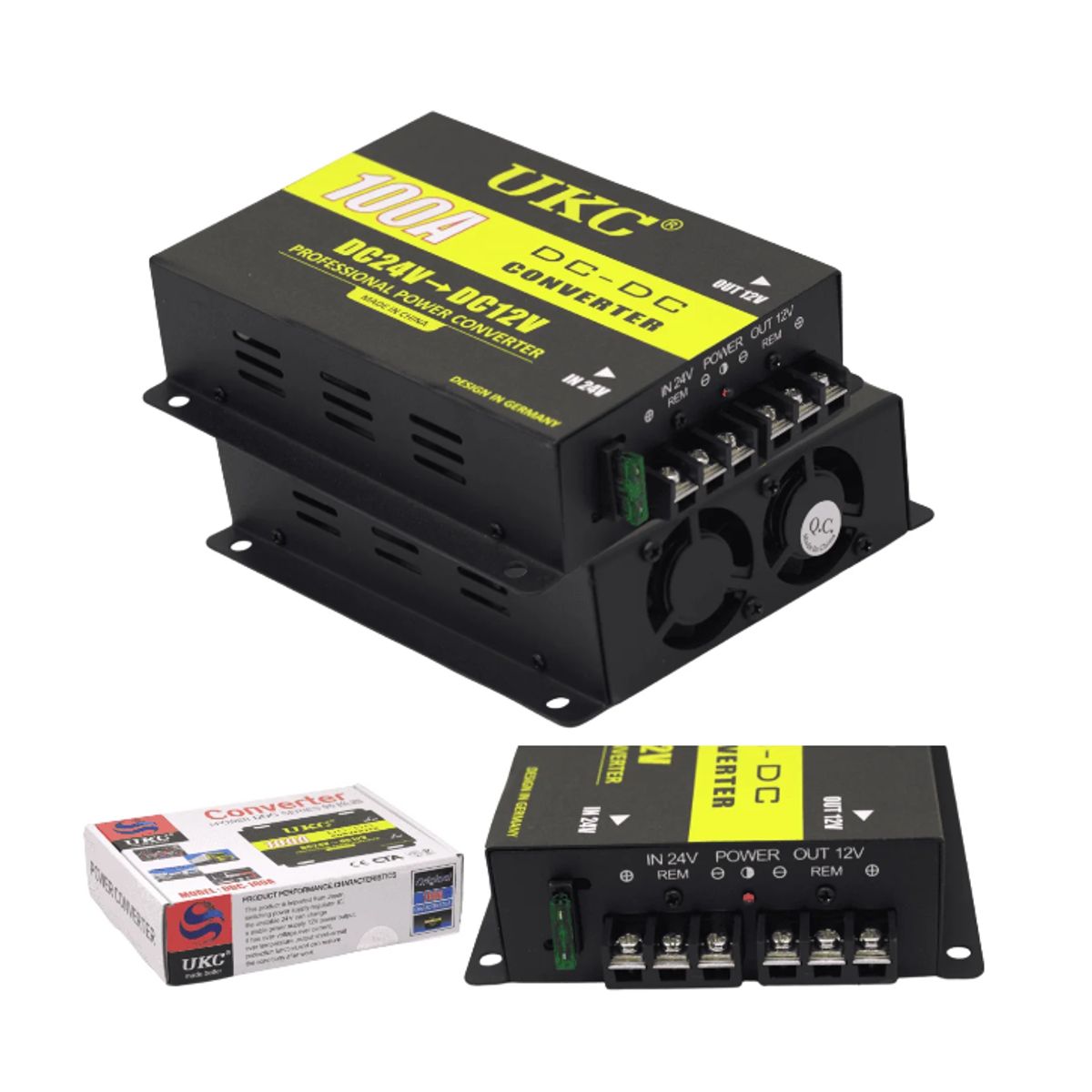 GENERICO - Reductor de Voltaje de 24VDC a 12VDC 100A-2400W DDC-100A UKC