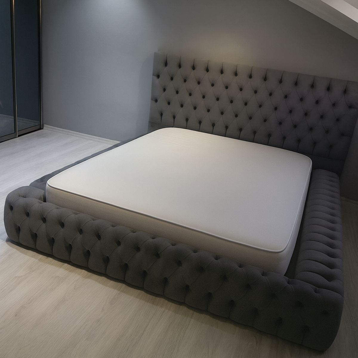 GENERICO - CAMA BOX TARIMA MAJESTAD 2 PLAZAS PLOMO