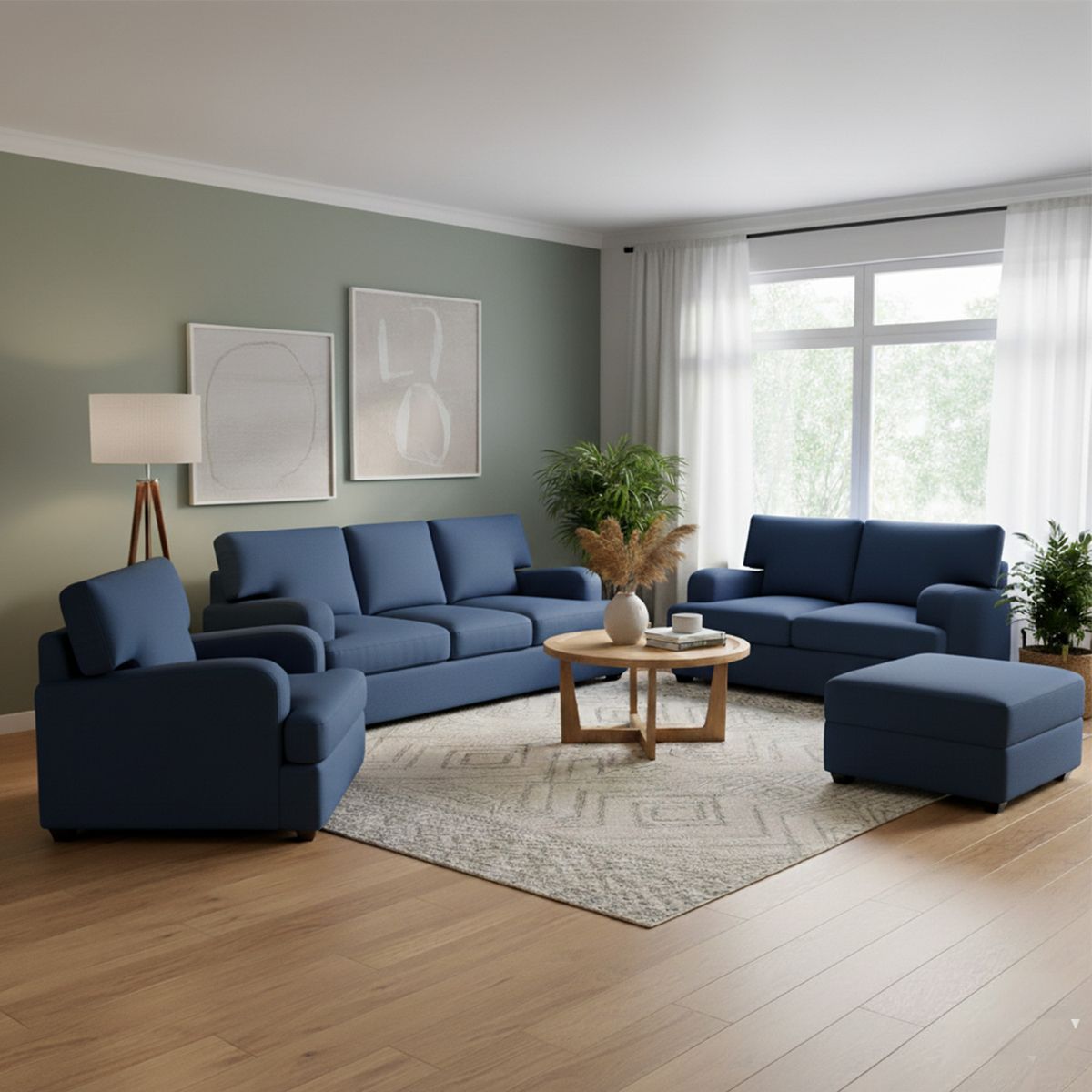 AMBIHOME - Juego de sala Mara Ambienta Home 3-2-1 + banqueta de regalo