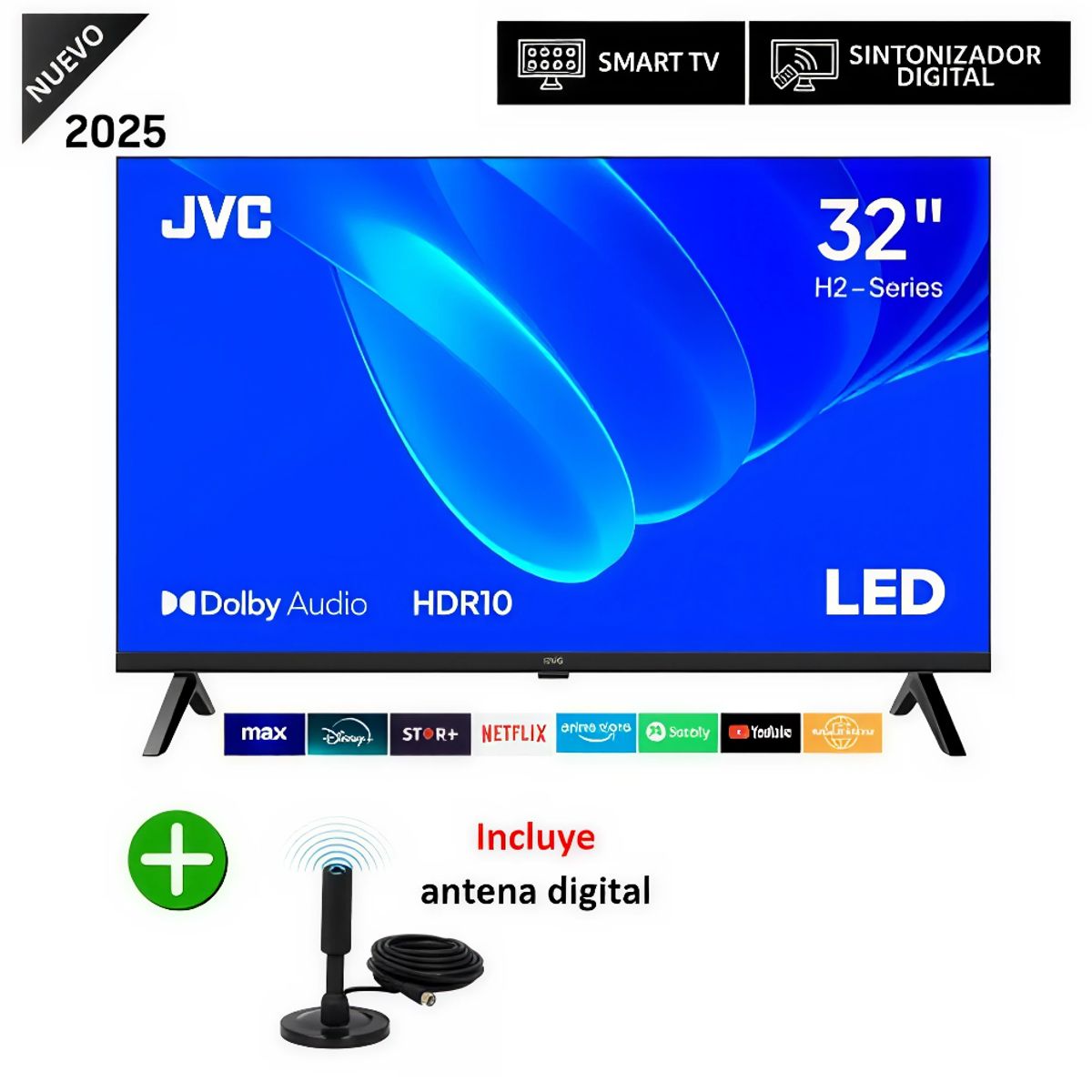 GENERICO - Televisor JVC 32 HD Google TV LT-32KM158 2025 + Antena digital