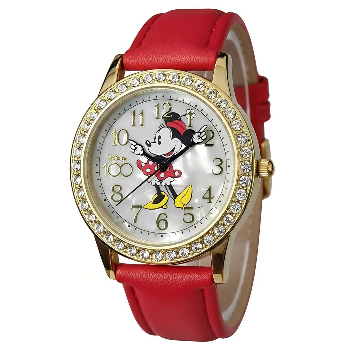 DISNEY - Reloj Mujer Disney Minnie Mouse Analógico Piedras Madre Perla DIS2194