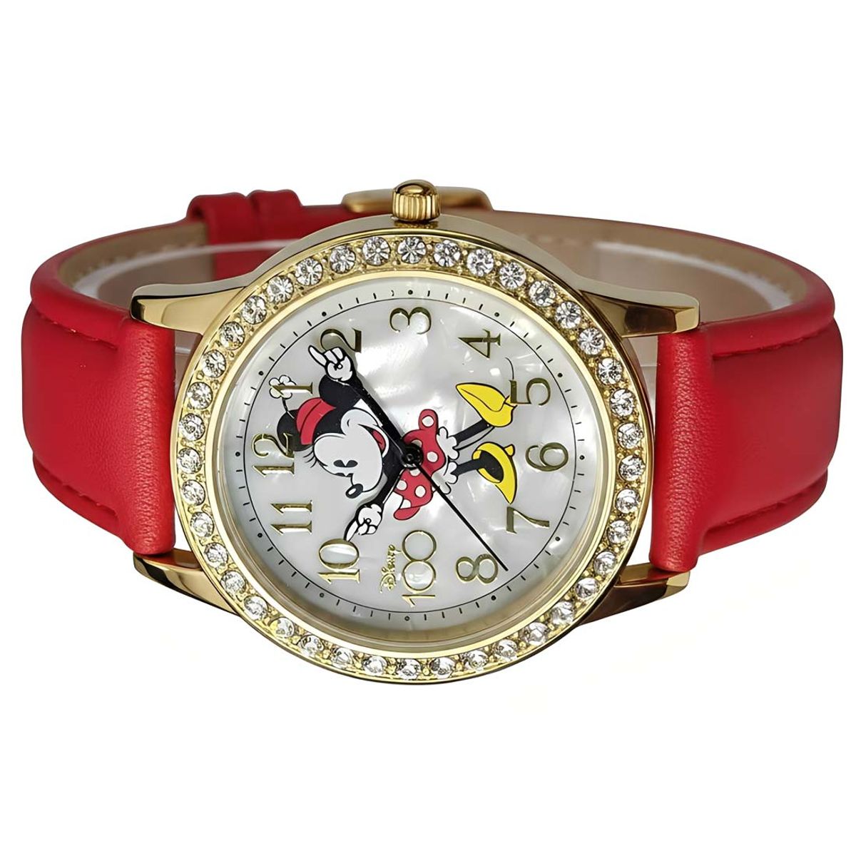 DISNEY - Reloj Mujer Disney Minnie Mouse Analógico Piedras Madre Perla DIS2194