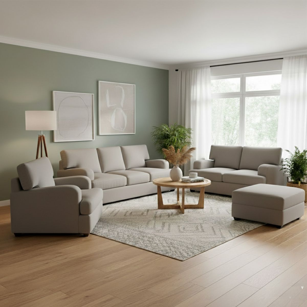 AMBIHOME - Juego de sala Mara Ambienta Home 3-2-1 + banqueta de regalo