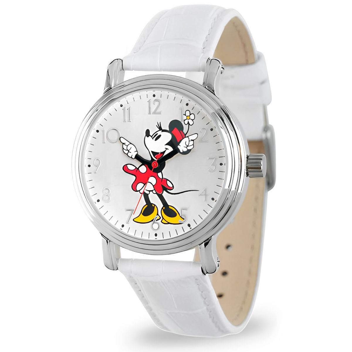 DISNEY - Reloj Mujer Disney Minnie Mouse Analógico Casual Piel Blanco W002759