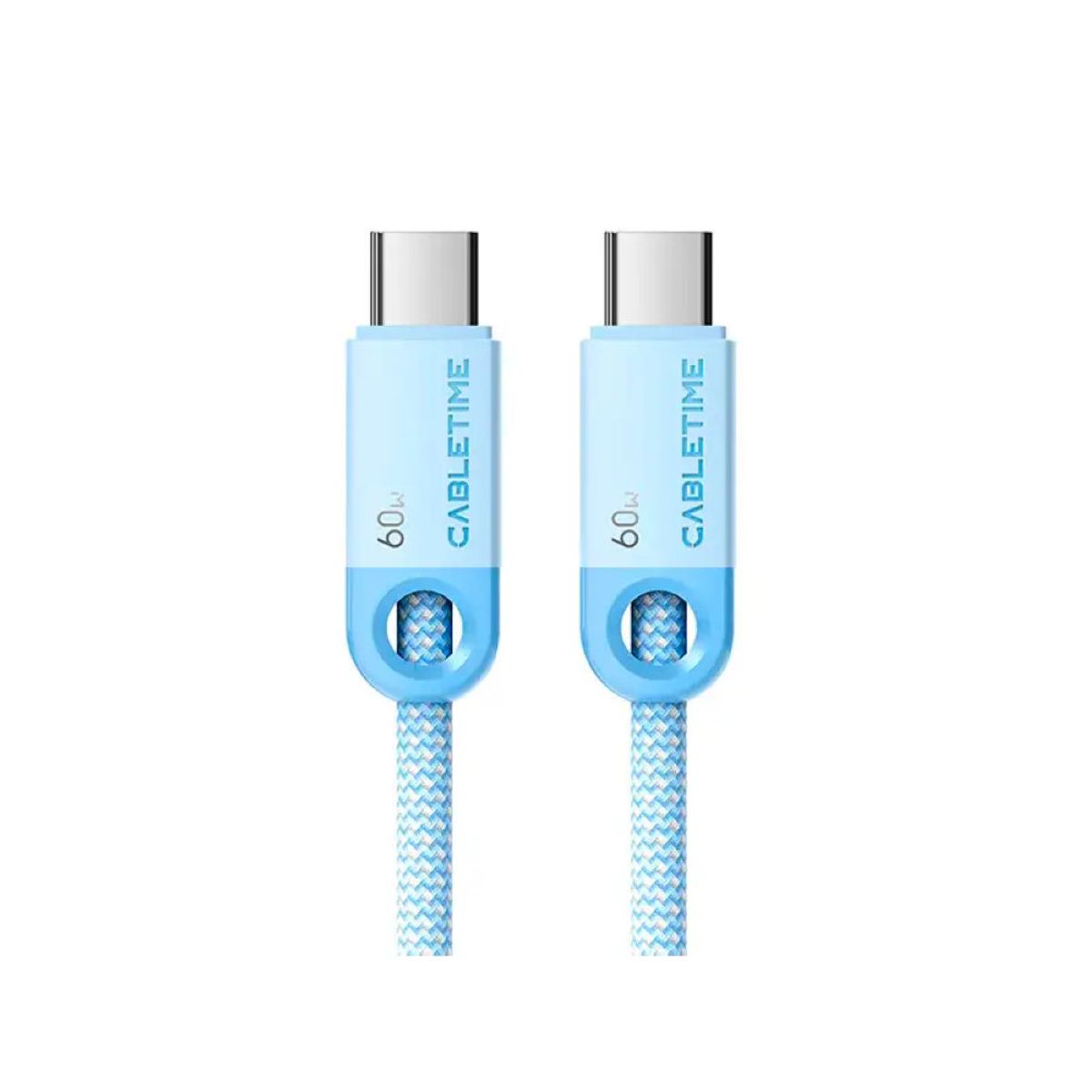CABLETIME - Cable Cabletime USB-C a USB-C 60W 1m Celeste