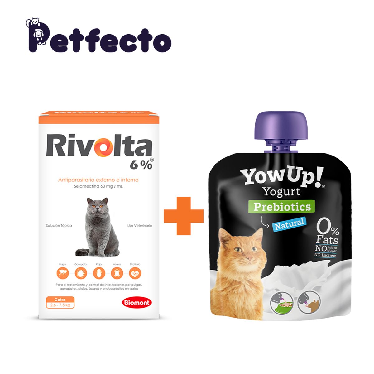 RIVOLTA - Rivolta 6% gatos (2.6 – 7.5 kg.) + Yogurt YOW UP Prebiotico Gato