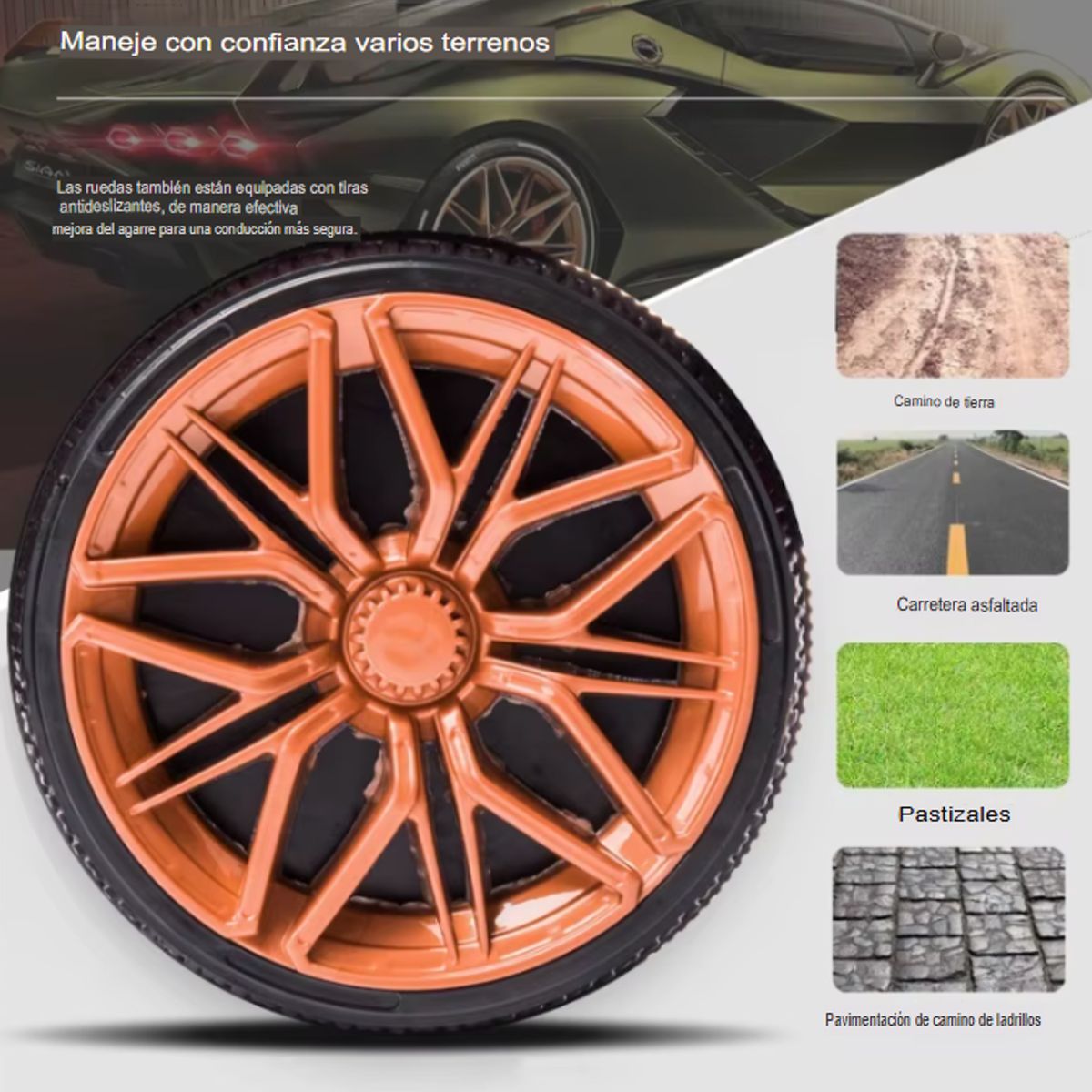 Carro para niños - Modelo LAMBO Huracan Sterrato AMARILLO, marca GENERICO - Foto 2