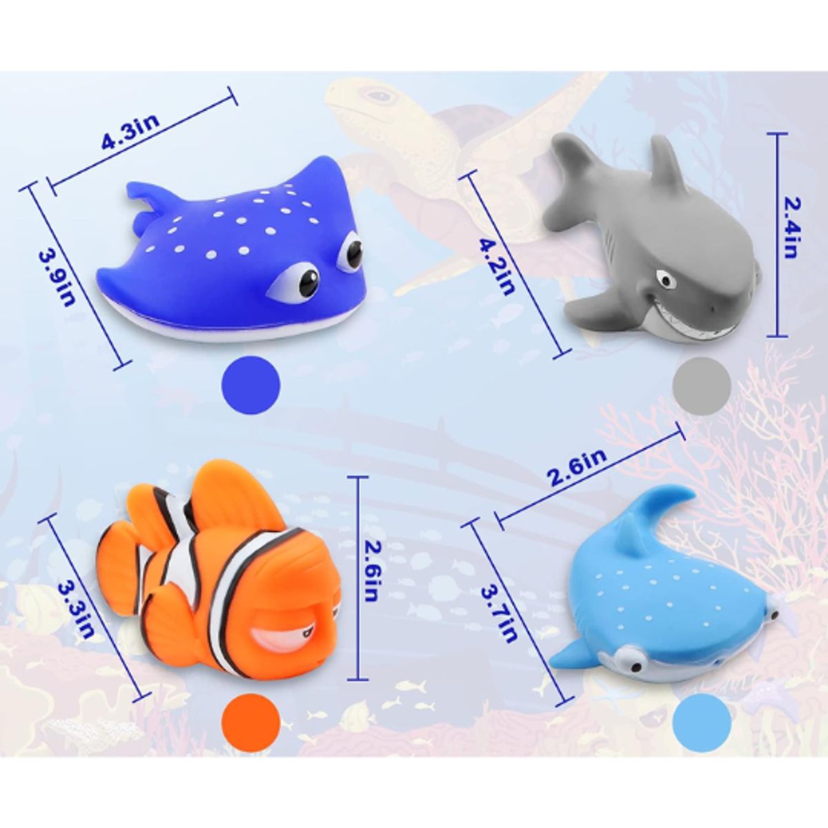 GENERICO - Juguete Set de Juguetes de Goma Aventuras Marinas para Bañera