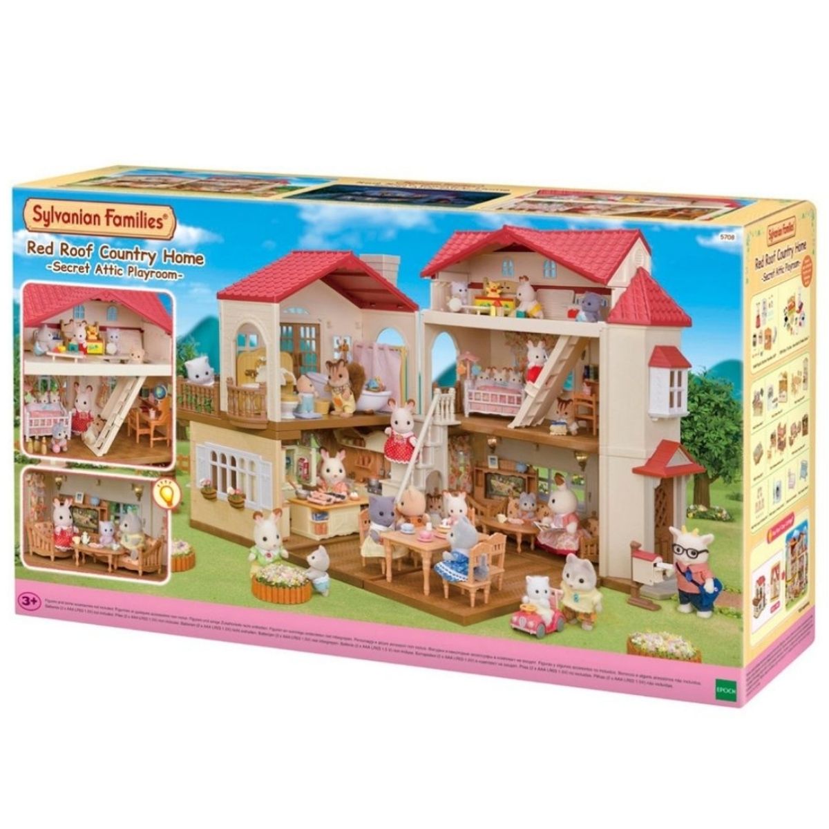 SYLVANIAN FAMILIES - Juguete Sylvanian Ternurines Casa con Luces y Atico Secreto 36 cm