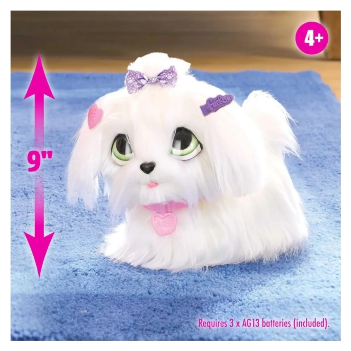 FURREAL - Peluche Interactivo Juguete Furreal Gogo Puppy Perrita con sonidos y movimiento 25 cm