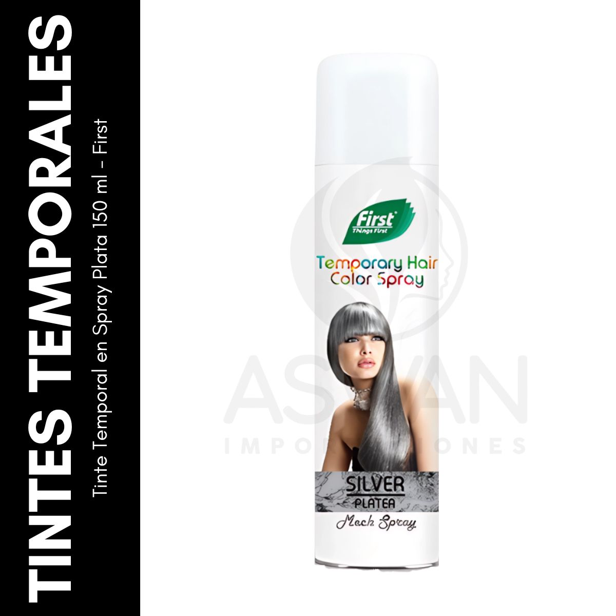 GENERICO - First Tinte Temporal en Spray Plata 150 ml