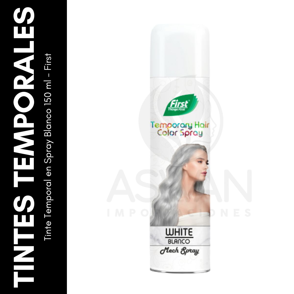 GENERICO - First Tinte Temporal en Spray Blanco 150 ml