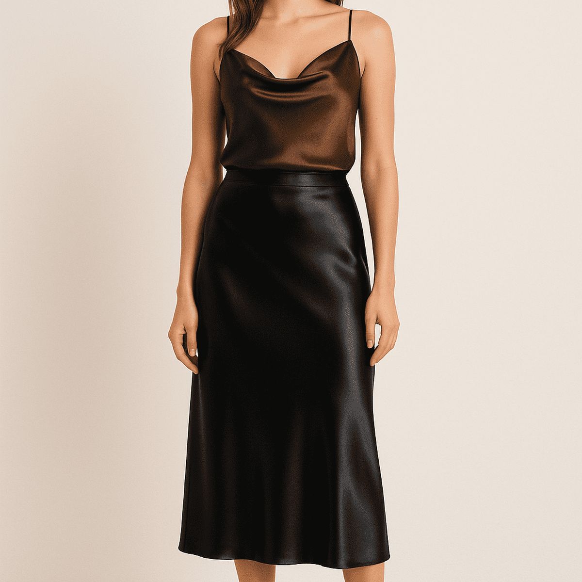 AMA OUTFITTERS - FALDA YOVA SATINADA MIDI