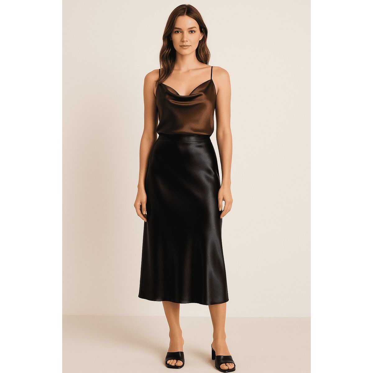 AMA OUTFITTERS - FALDA YOVA SATINADA MIDI