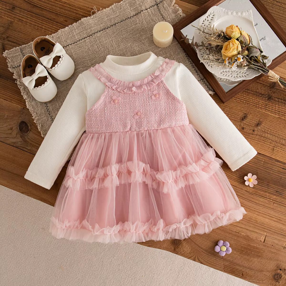 GENERICO - VESTIDO PARA NIÑA BEBE PARA FIESTA DE CUMPLEAÑOS