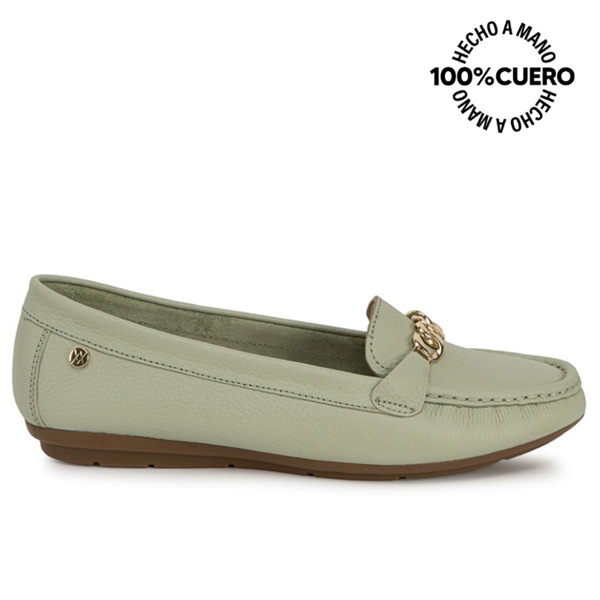 VIALE - Zapato Mocasín Casual CORE-2504 VerdeMenth Viale Cuero