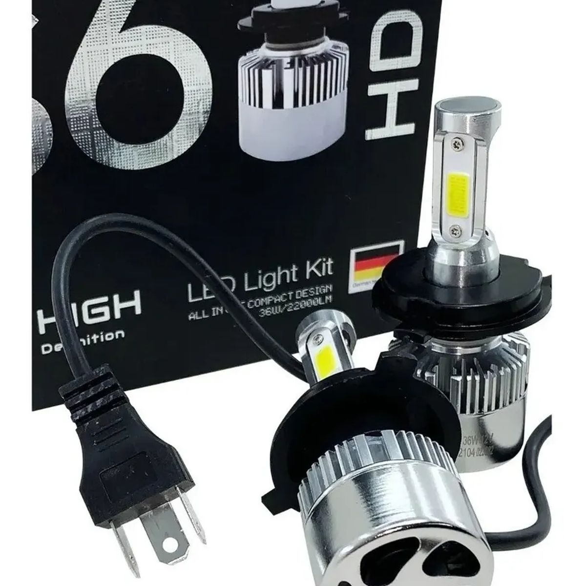 KOBO - Kit Foco LED H4 Sexta Generación 26000 Lúmenes Alta y Baja