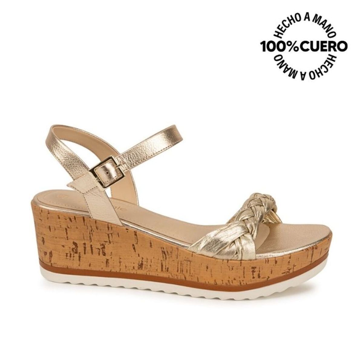 VIALE - Sandalia Dorsay Casual ALE-2612 Dorado Viale Cuero