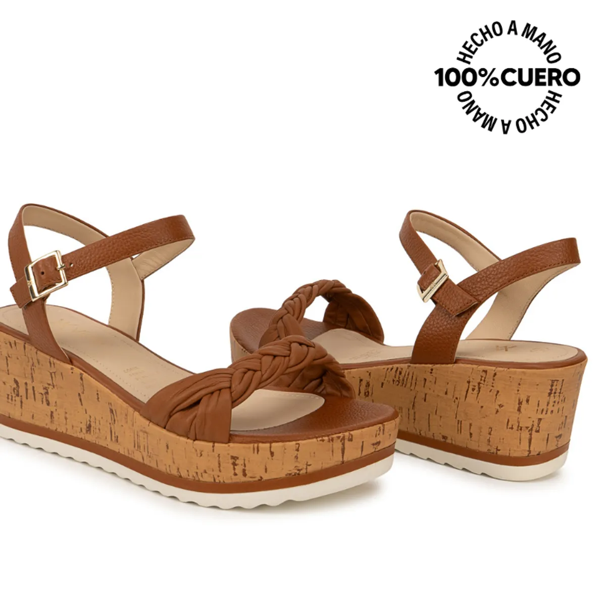 VIALE - Sandalia Dorsay Casual ALE-2612 Natural Viale Cuero