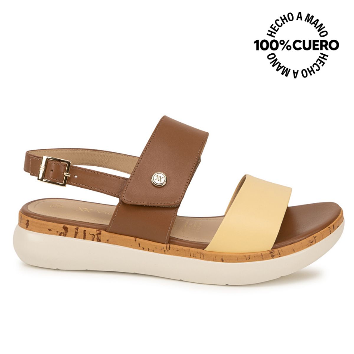 VIALE - Sandalia Dorsay Casual ALE-2619 MoccaMantq Viale Cuero
