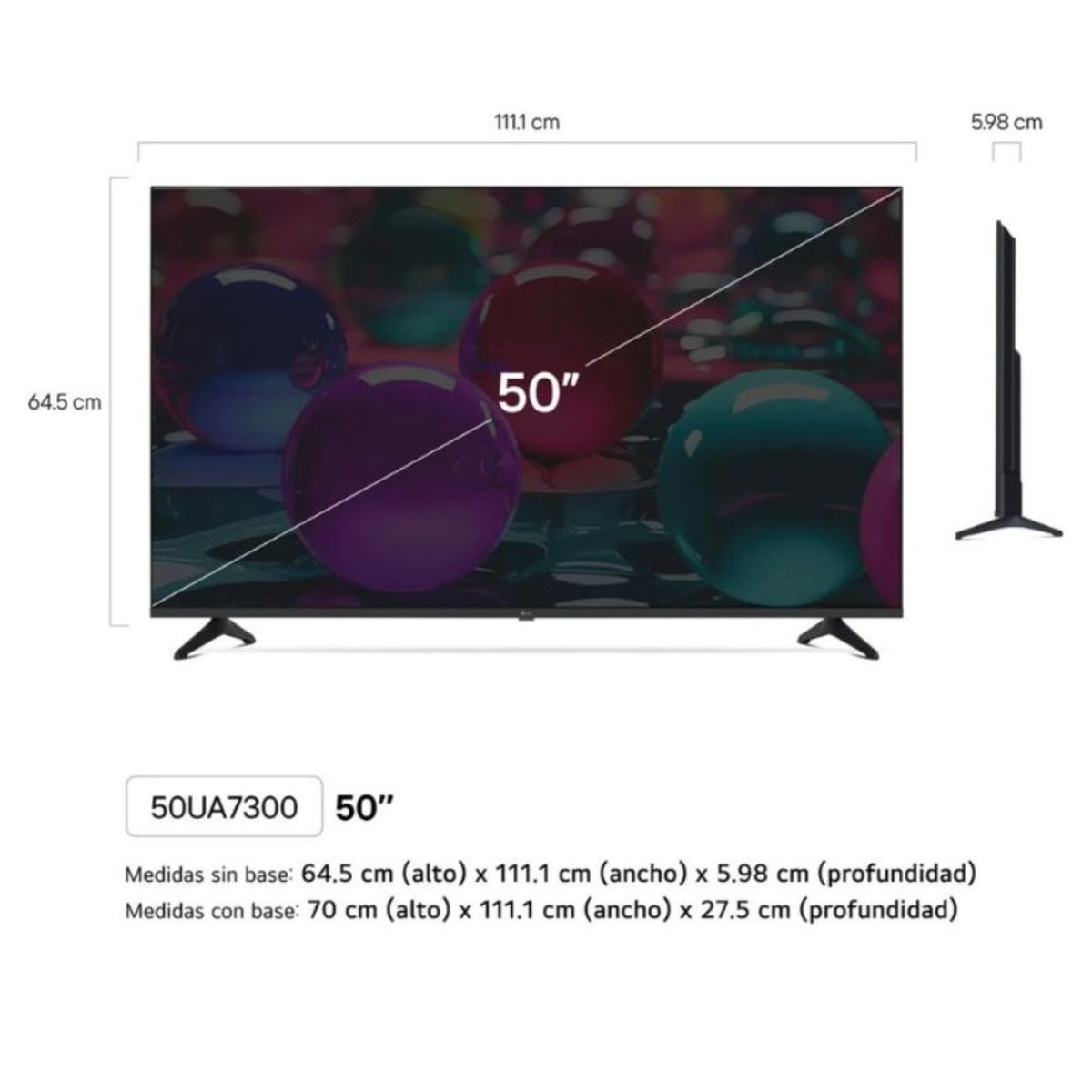 LG - Televisor LG Smart TV ThinQ AI 50 UHD 4K 50UA7300 + Soundbar + Magic