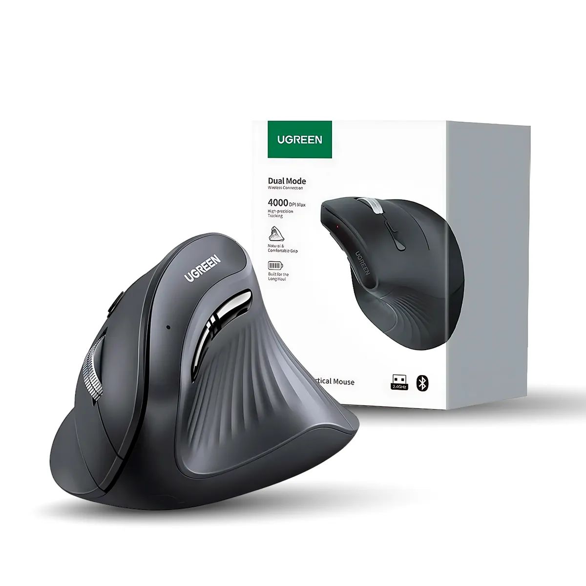 UGREEN - Mouse Bluetooth Ugreen Vertical Ergonómico Silencioso 2.4ghz 4000 DPI