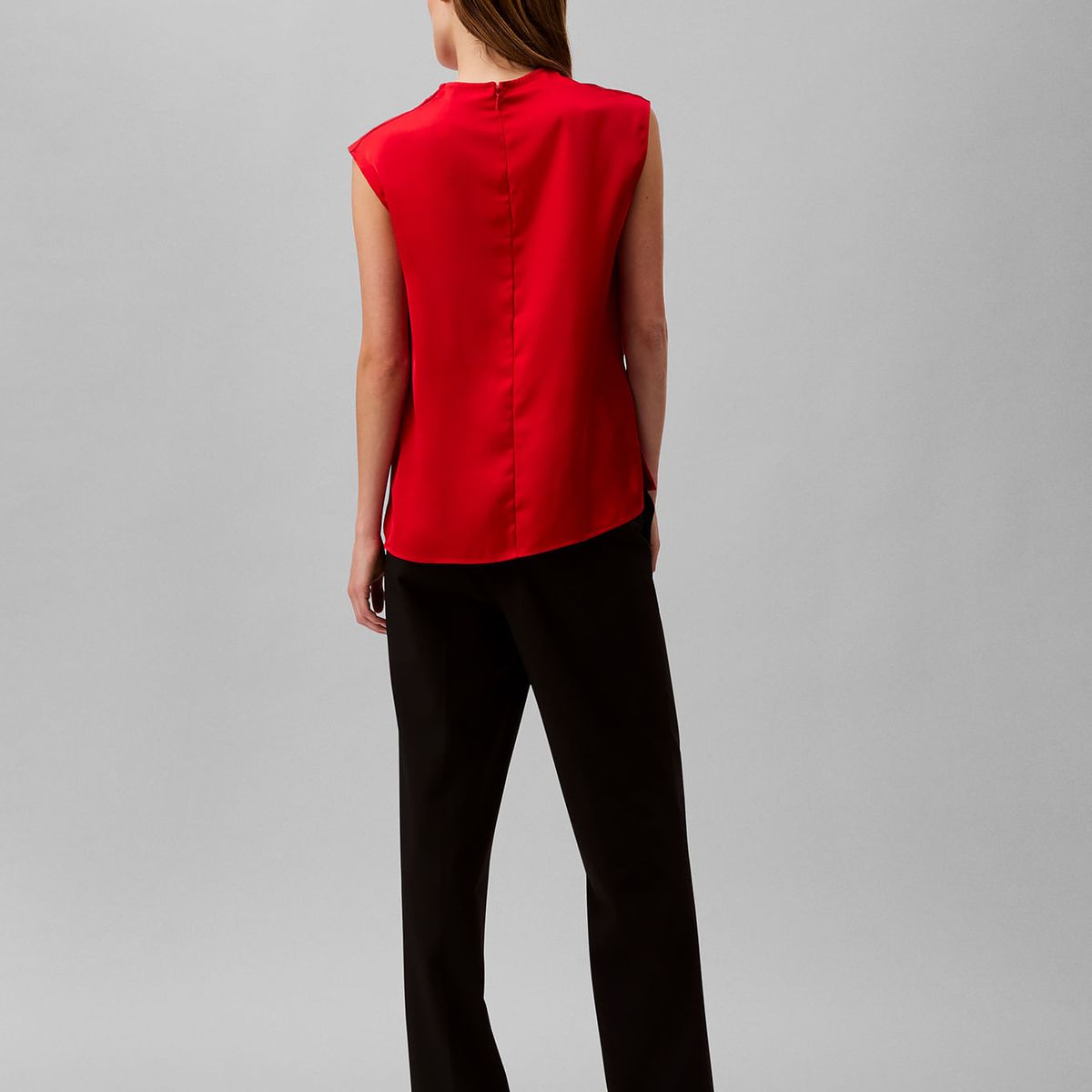 CALVIN KLEIN - BLUSA SATIN COWL NECK BLOUSE