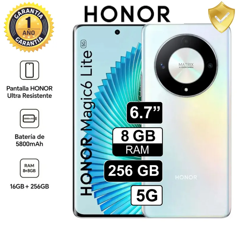 HONOR - Celular HONOR Magic 6 Lite 256GB 8GB Ram 6.7" Pulg Color Titanium Silver