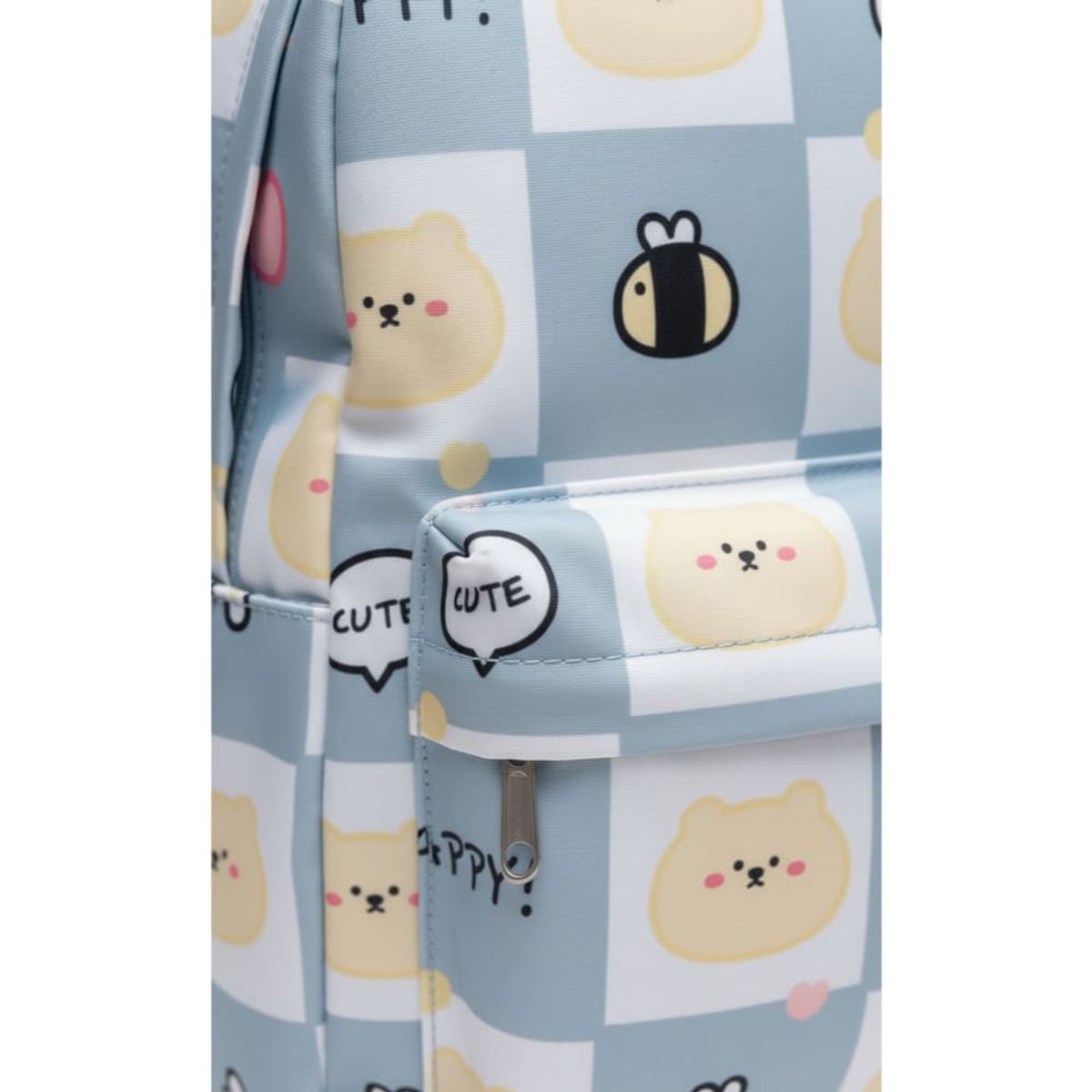GENERICO - Mochila Kawaii Juvenil Resistente Gris Azulado Comoda Tendencia