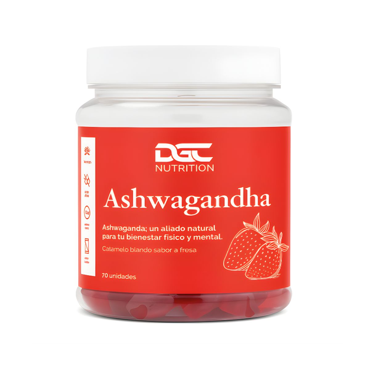 GENERICO - Ashwagandha en gomitas DGC Nutrition - 70 unidades Fresa