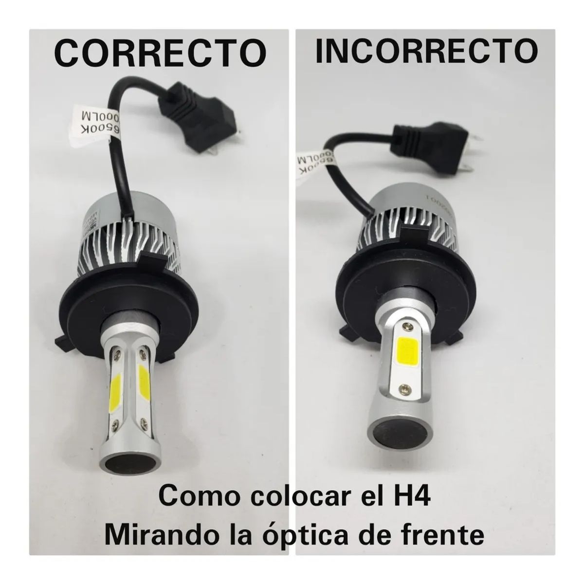 KOBO - Kit Focos LED Cree H4 S6 Plus 52000 Lm Alta/Baja + 2 Focos LED Lágrima T10 10LED Blanco 12V Premium