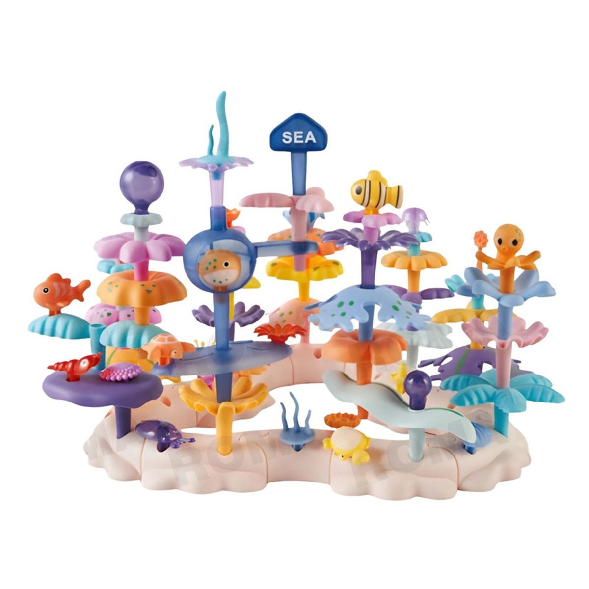 GENERICO - BLOQUES ARMABLES MARINOS 76 PIEZAS JUEGO DIDÁCTICO