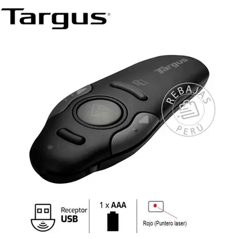 TARGUS - Presentador Inalámbrico con Puntero Targus AMP16US  Láser 15m Alcance