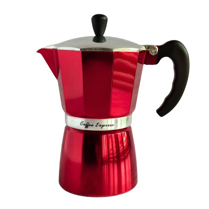CORBETTA - Cafetera Moka Italiana Roja 6 Tazas - Metálico