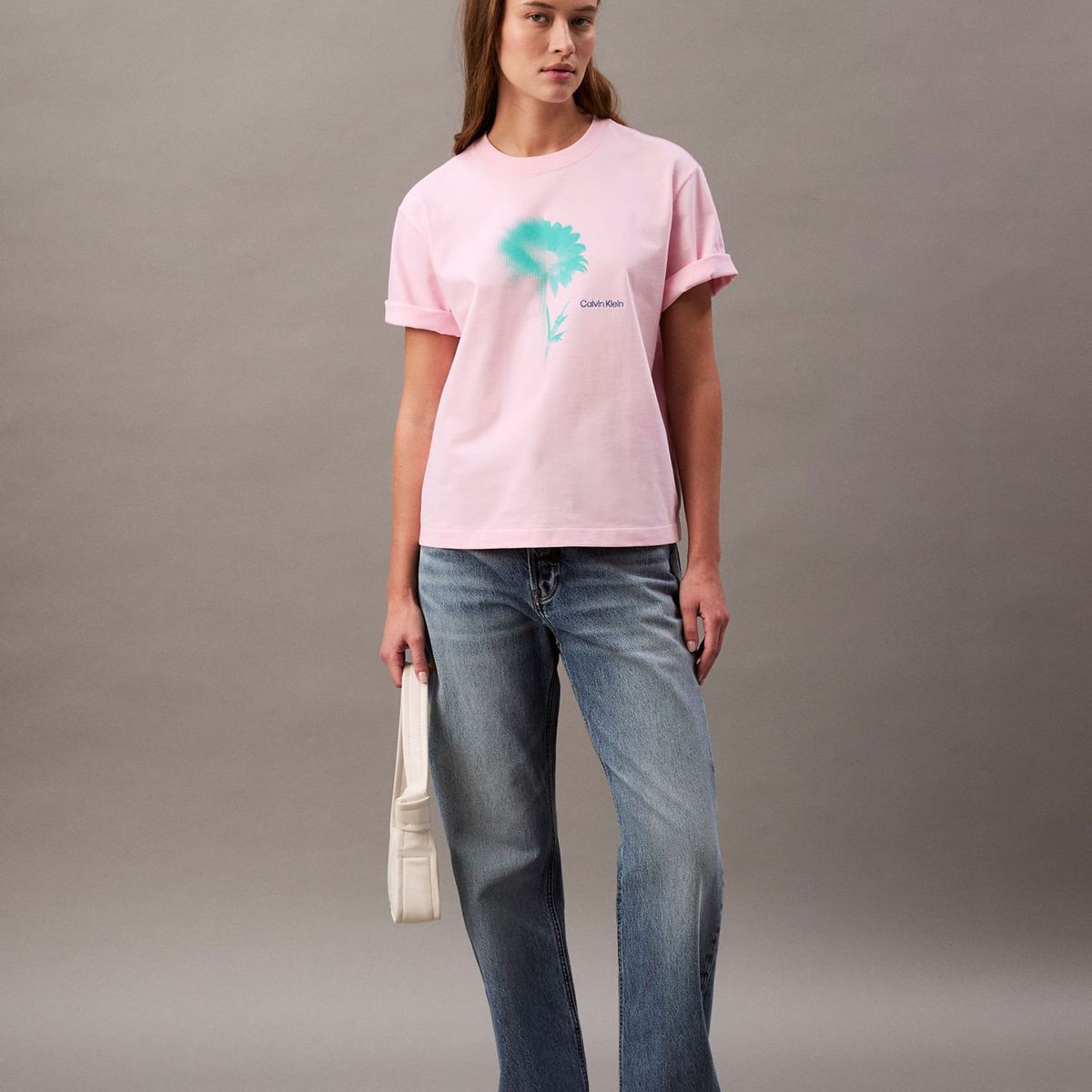 CALVIN KLEIN - CAMISETA SS BOXY FADED FLOWER LOGO TEE
