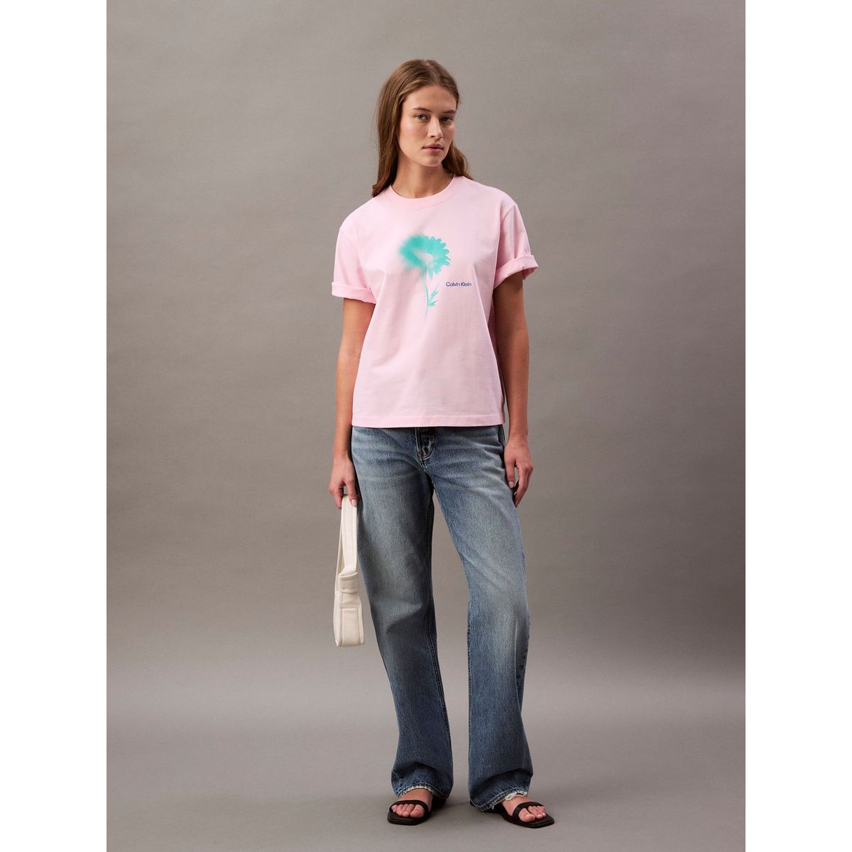CALVIN KLEIN - CAMISETA SS BOXY FADED FLOWER LOGO TEE