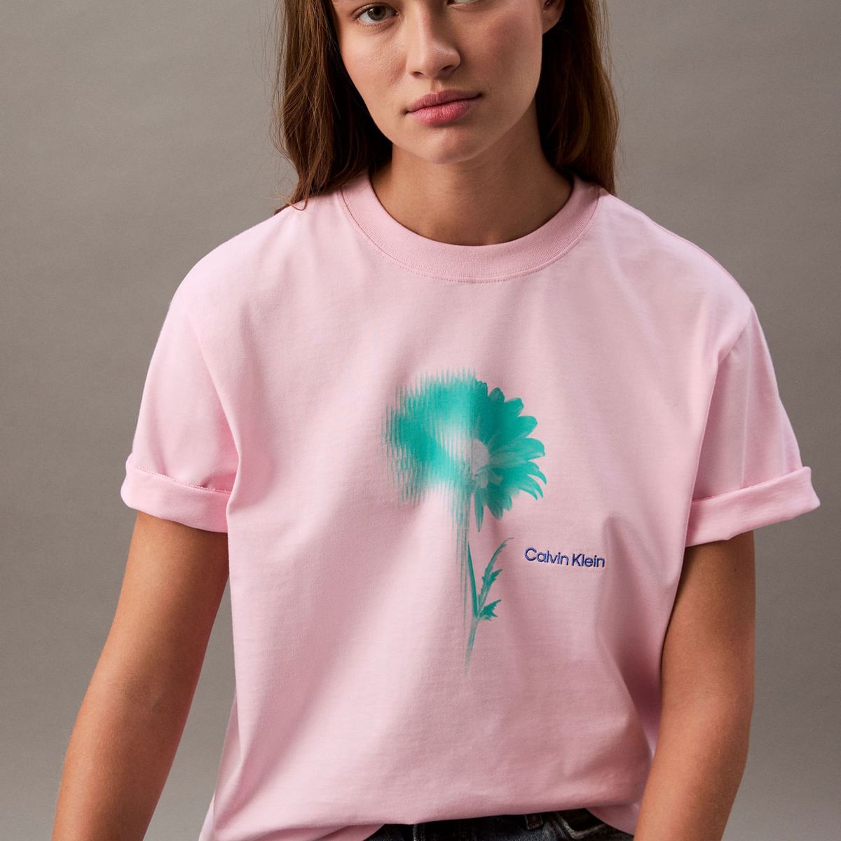 CALVIN KLEIN - CAMISETA SS BOXY FADED FLOWER LOGO TEE