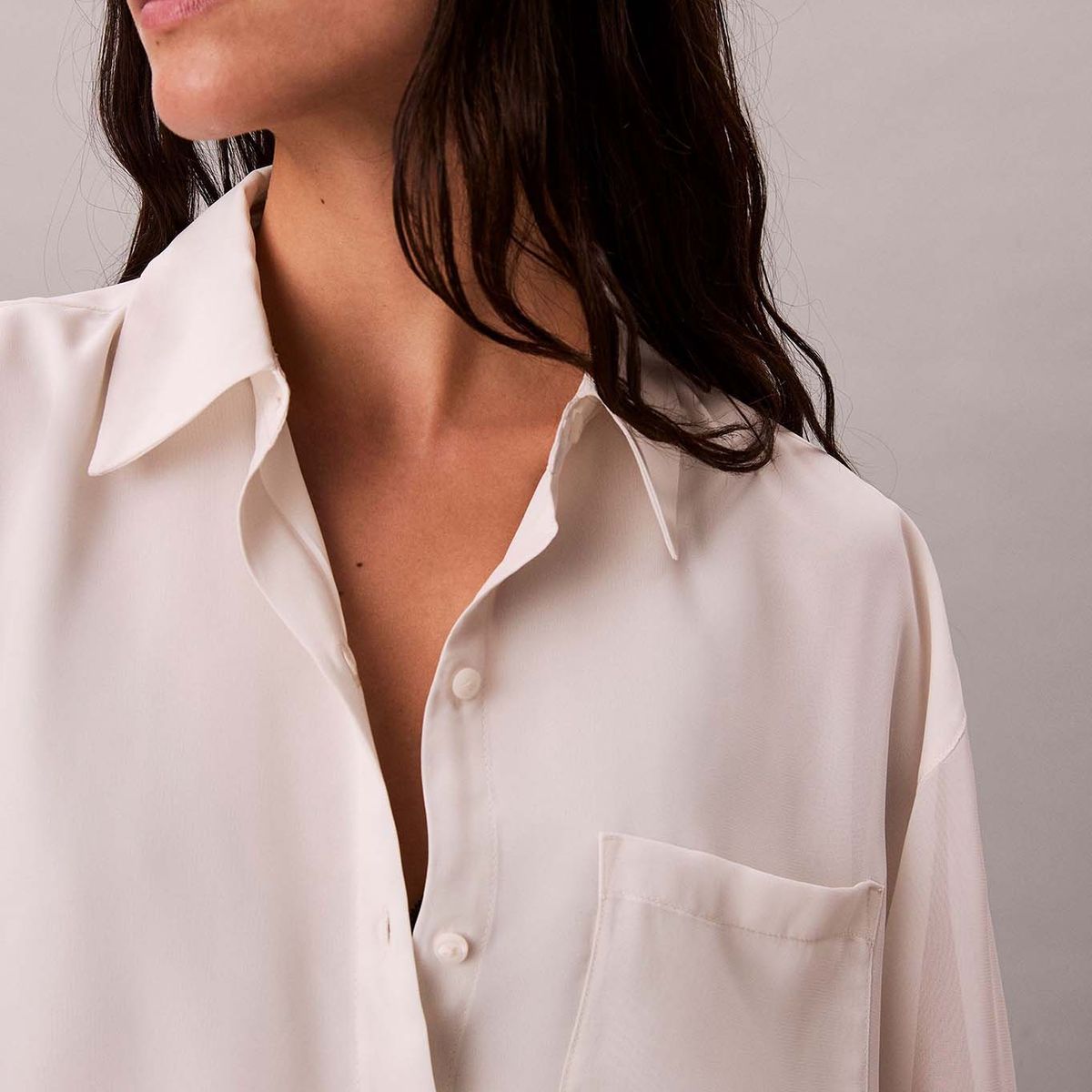 CALVIN KLEIN - BLUSA ROLL SLEEVE UTILITY POCKET BLO CK