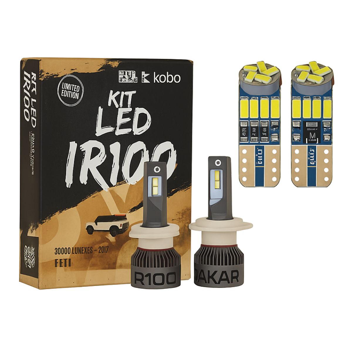 KOBO - Kit Cree LED Canbus New IRX H4 55W Kobo +2 Focos LED T10 MAX