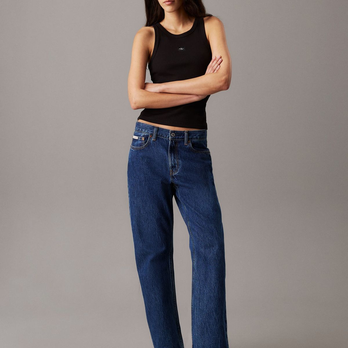 CALVIN KLEIN - CAMISETA WOVEN LABEL RIB TANK TOP