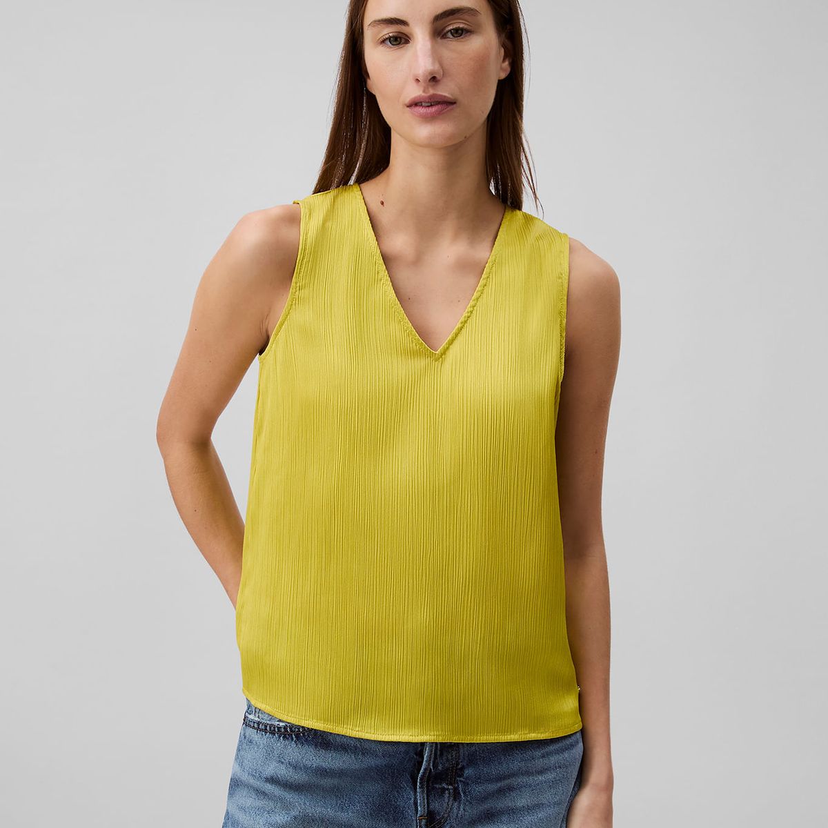 CALVIN KLEIN - BLUSA PLISSE V-NECK TANK