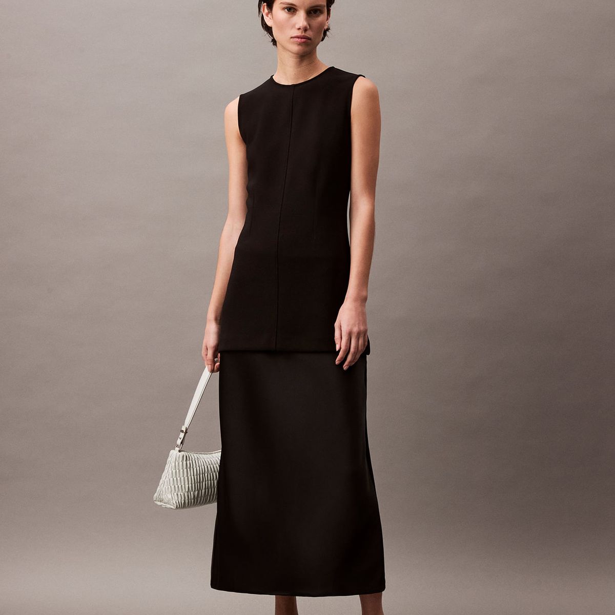 CALVIN KLEIN - BLUSA KNIT CREPE TUNIC