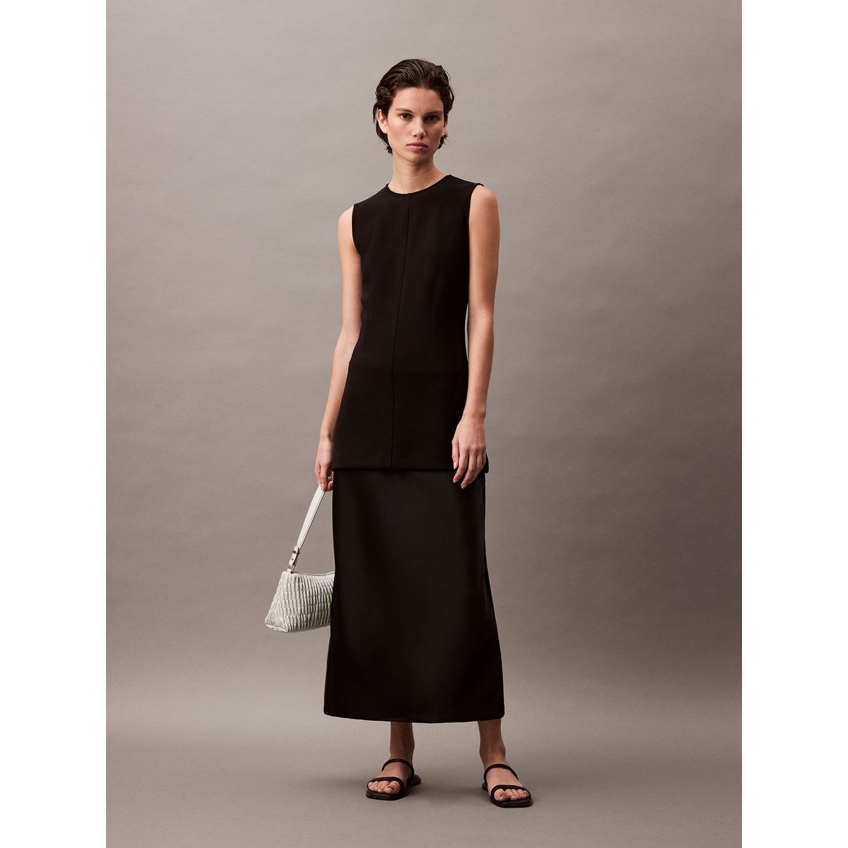 CALVIN KLEIN - BLUSA KNIT CREPE TUNIC