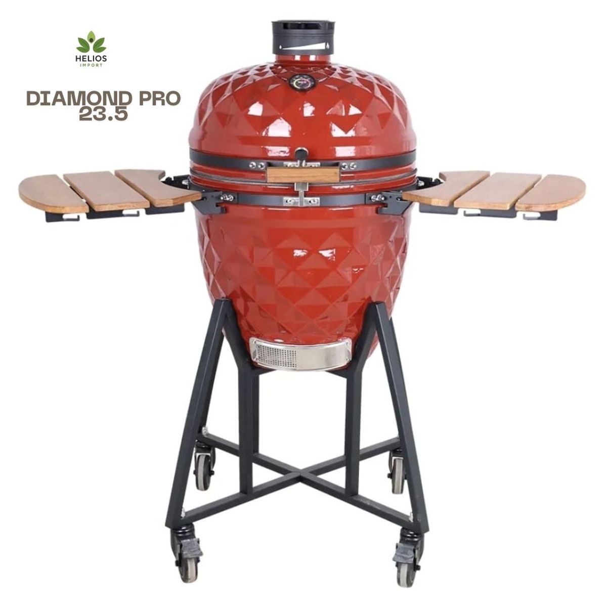 GENERICO - Kamado Diamond Pro 23.5″ Parrilla en color Rojo con Accesorios