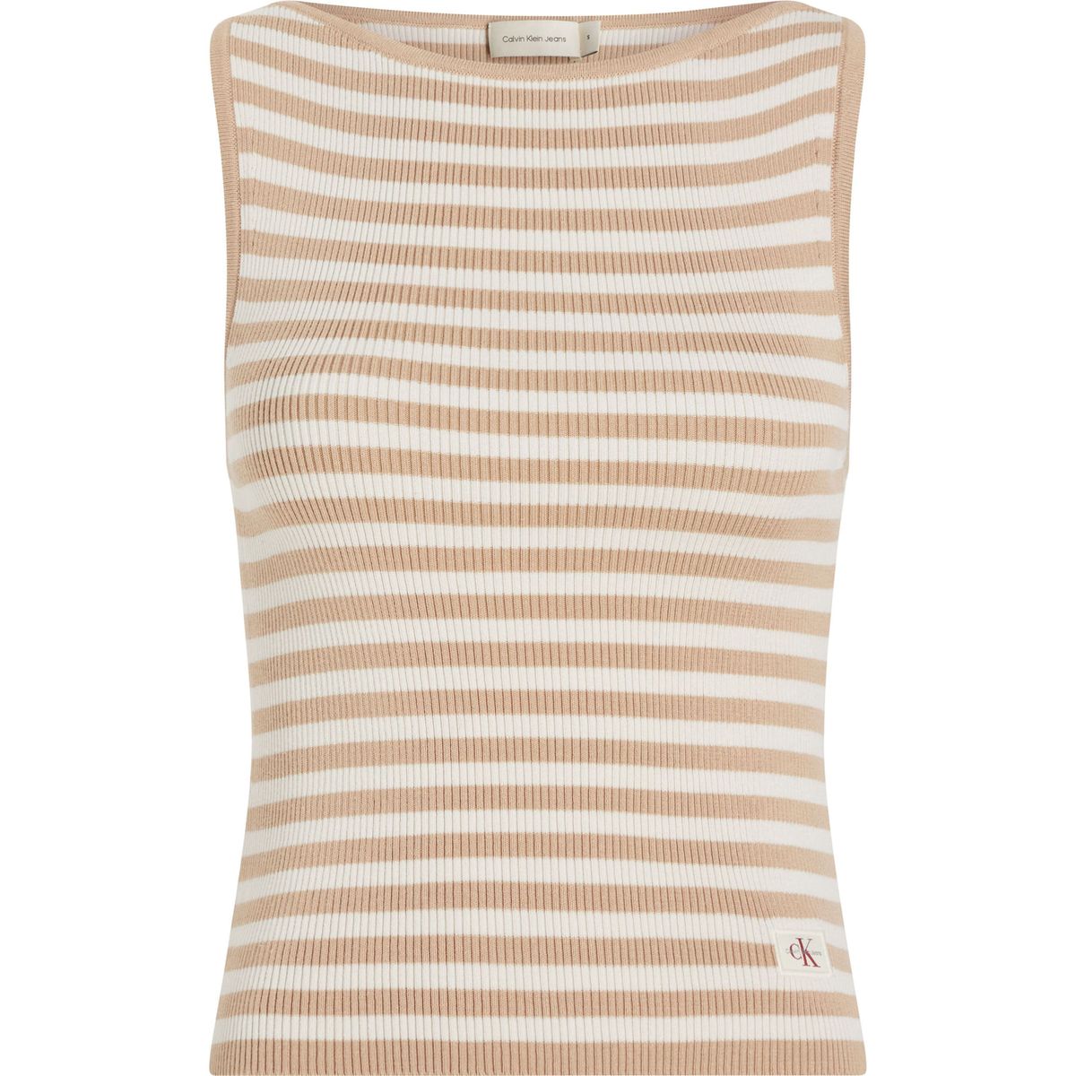 CALVIN KLEIN - SWEATER WOVEN LABEL SWEATER TOP