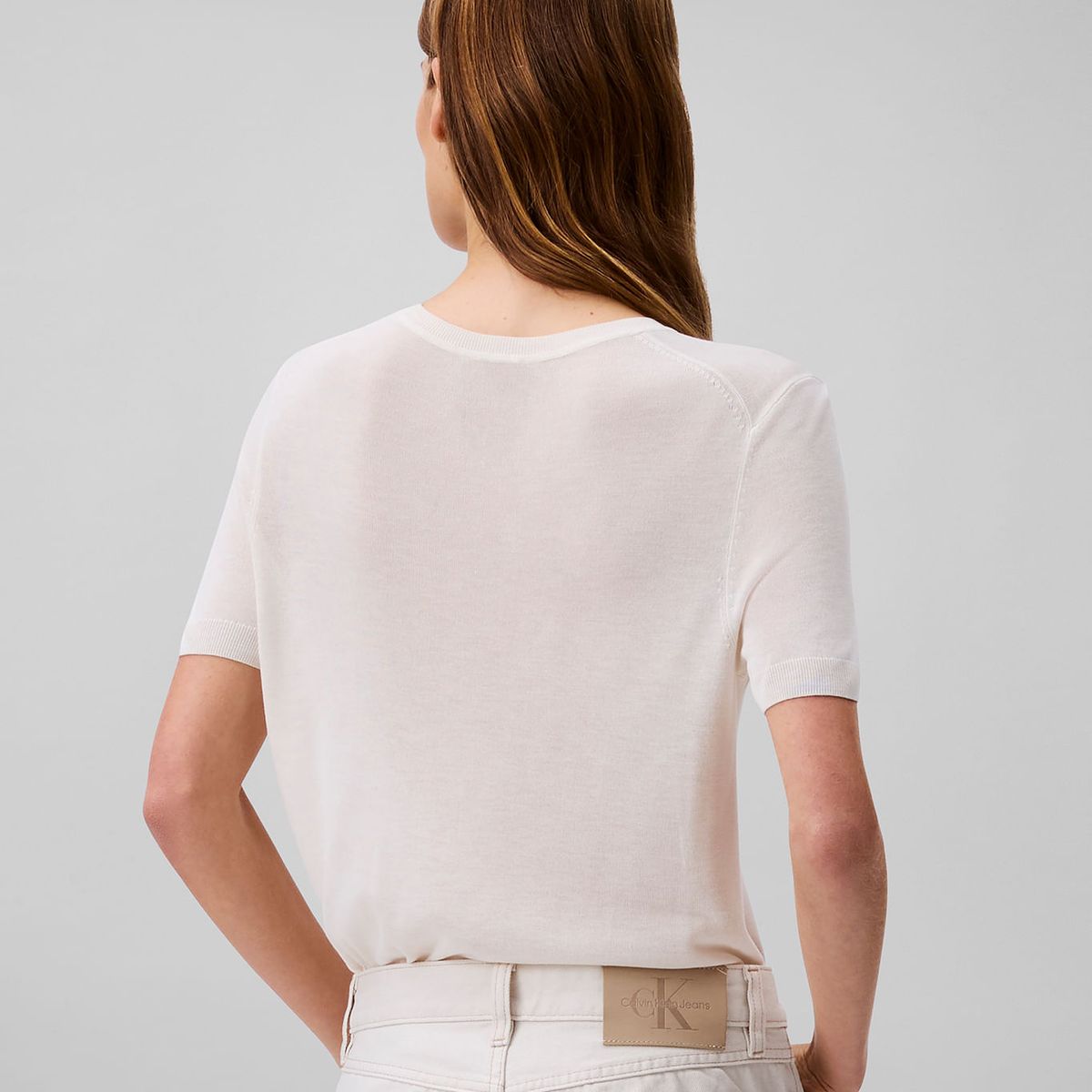 CALVIN KLEIN - SWEATER FINE GAUGE VISCOSE SS SWEATER