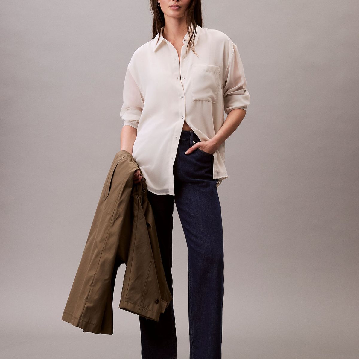 CALVIN KLEIN - BLUSA KNIT CREPE TUNIC