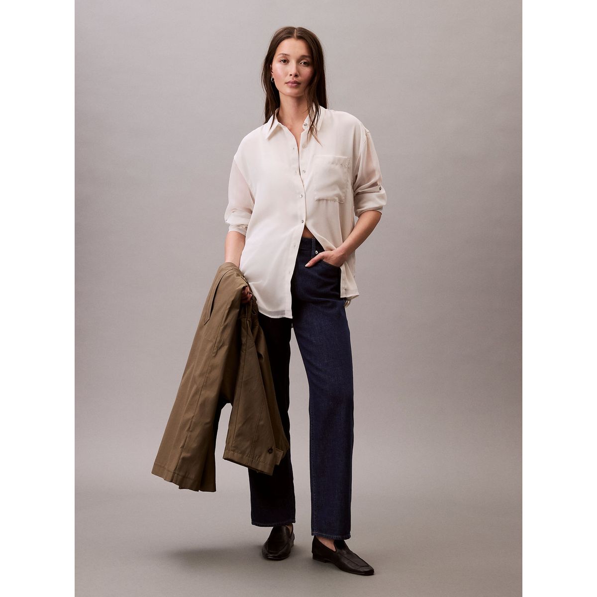 CALVIN KLEIN - BLUSA KNIT CREPE TUNIC