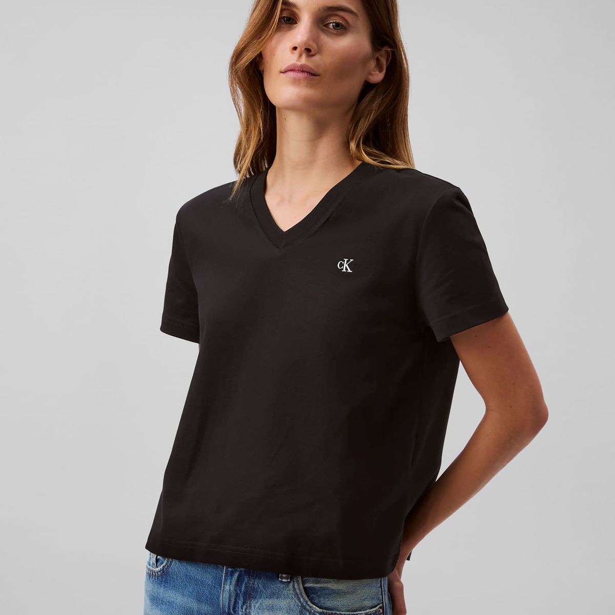 CALVIN KLEIN - CAMISETA SS ARCHIVE LOGO V-NK TEE